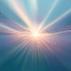 Obraz premium Ethereal Light Rays Piercing Through Soft Blue Background Creating Dreamy Atmosphere of Serenity and Calmness