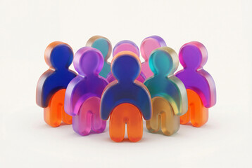 3D group of people icons