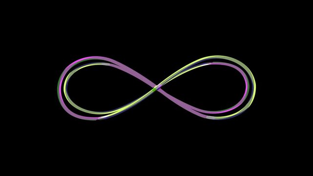 Infinity Symbol Neon Sign Loop in 4K Stock Video for Futuristic Tech, UI Motion Background Visual FX