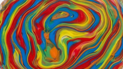 Vibrant Abstract Swirls of Rainbow Colored Clay or Thick Paint for a Creative Background Pattern
