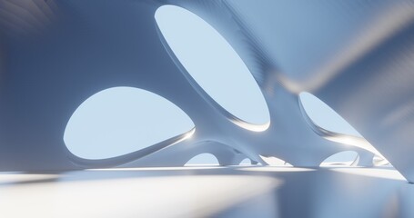 Futuristic architecture background bionic pattern in design 3d render