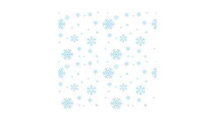 A serene winter scene with snowflakes gently falling around a tranquil landscape viewed from a distance