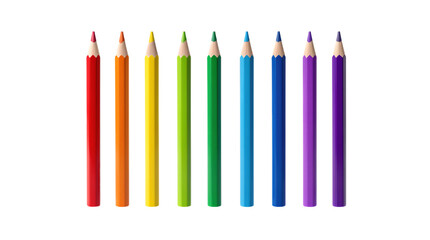 Set of Multicolored Pencils in Rainbow Colors