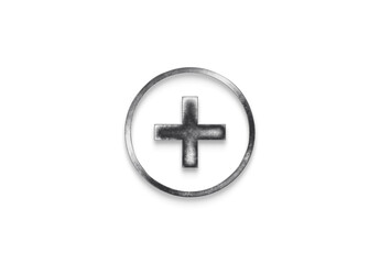 Obraz premium Chrome metal 3D logo effect Mockup of Add Button.