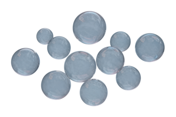 Shiny soap bubbles in various sizes