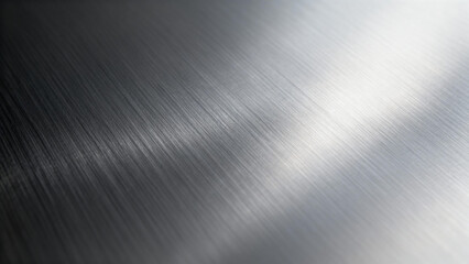 Close-up of brushed metal surface with light reflection and texture