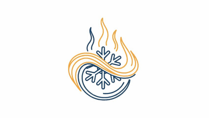 Symbol of heat and cold combined, representing heating and cooling solutions and HVAC services