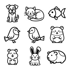 Cute cartoon animal icons