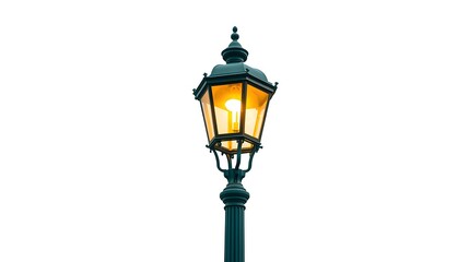 Old street lamp with glowing light