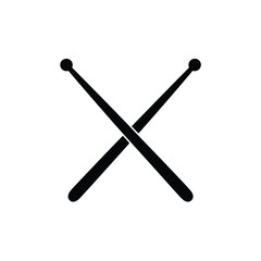 Fototapeta premium A simple black and white illustration of two crossed drumsticks