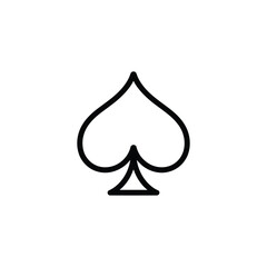 Fototapeta premium Simple black and white illustration of a spade playing card suit