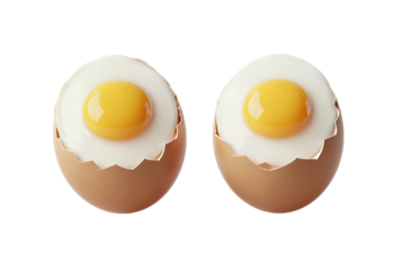 Two cracked eggs with visible yolks