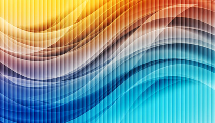 Playful Abstract Ribbed Background with Multicolor Gradients and Soft Light for Digital Art, Cover and Branding Design