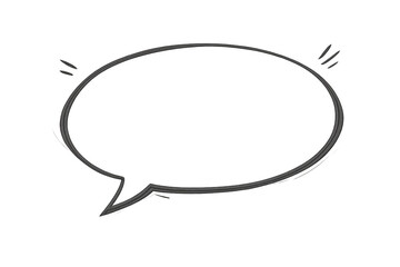 Fototapeta premium Speech bubble outline with comic lines, vector thinking balloon, communication message frame on transparent background