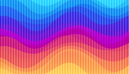 Colorful Corrugated Background with Blue, Magenta and Orange Flowing Gradients, Abstract Modern Design for UI, Digital Art and Creative Branding
