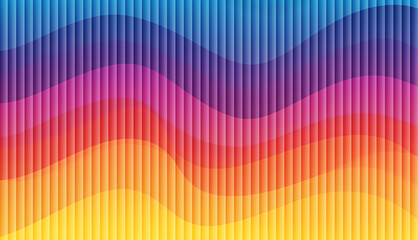 Abstract Colorful Layered Fluid Shapes with Wavy Motion, Vibrant Fantasy Style 3D Render for Modern Digital Art Design