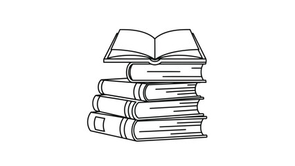 Stack of books with open top book