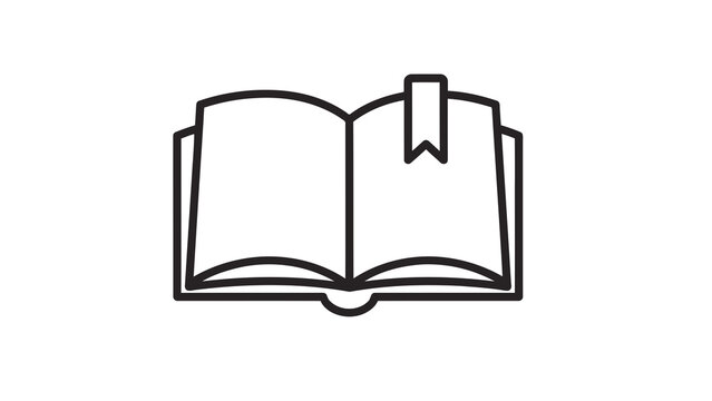 Open book with bookmark icon