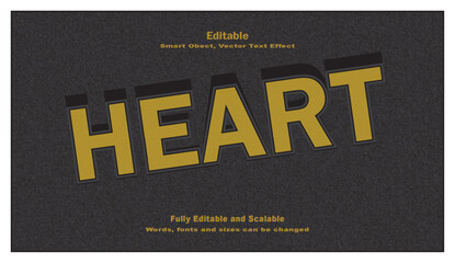 Heart text effect romantic love typography design.