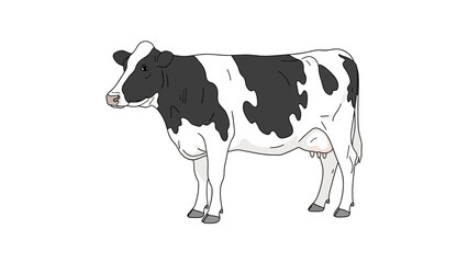 cow on a white background