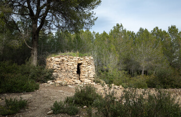 Stone cottage in the forest
