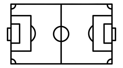 Minimalist Black and White Soccer Field Icon for Sports Design and Athletic Event Graphics