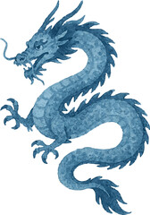 Fototapeta premium Vector watercolor illustration of a chinese dragon