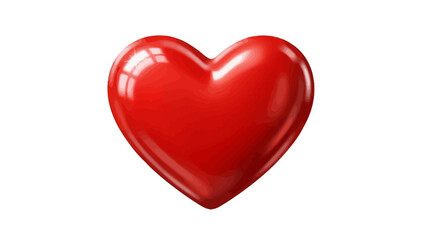 Fototapeta premium Shiny realistic 3D red heart icon isolated on white background
