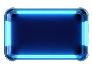 Neon blue rectangular frame with rounded corners and glowing lights