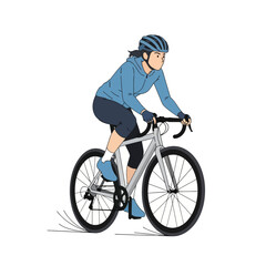 Naklejka premium Woman Cyclist Riding Bicycle Outdoors - Active Lifestyle, Fitness, Sport