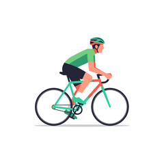 Fototapeta premium Cyclist Riding Road Bike, Athletic Person, Sports Illustration, Healthy Lifestyle