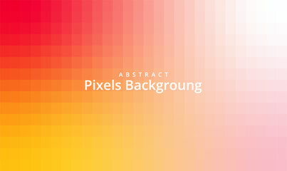 Vibrant digital pixel background featuring a smooth gradient transition from bright yellow orange through soft pink to vivid magenta tones across the entire frame