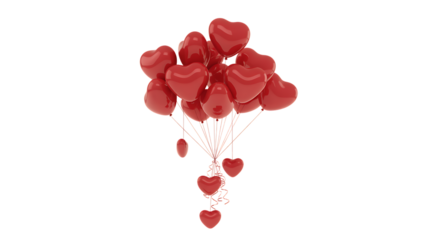 Red Heart Shaped Balloons Tied Together love romance