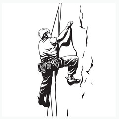 rock climber vector illustration