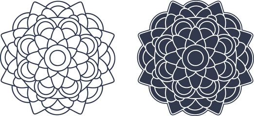 Mandala Pattern Illustration on a White Background