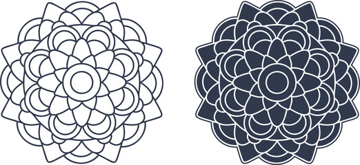 Mandala Pattern Illustration on a White Background