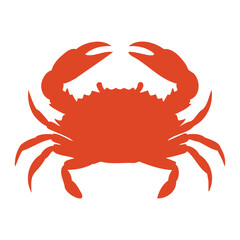 Red Crab Silhouette Vector Illustration
