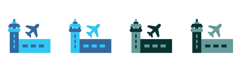 building icon. airport and lane vector set © ana