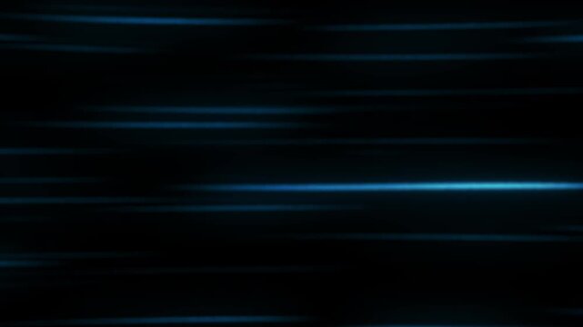 Futuristic dark blue background with fast horizontal light streaks motion blur animation
