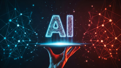 Hand Displaying Futuristic Technology Concept in Digital Environment