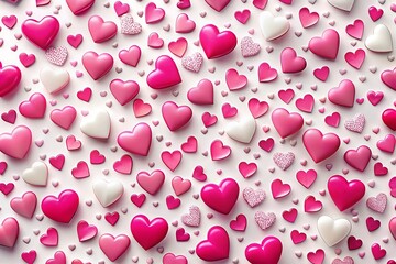 Colorful Hearts Pattern Background