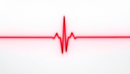 Lifeline of Rhythm: A dynamic depiction of a red heartbeat line, symbolizing life's vitality and rhythmic pulse against an minimalist and clean setting.