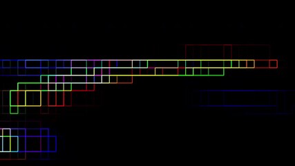 Futuristic neon interface glitch overlay combining digital data blocks for sci-fi and cyberpunk visuals - Powered by Adobe