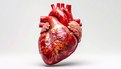 Heart's Anatomy: A detailed, photorealistic depiction of the human heart, revealing its complex structure.