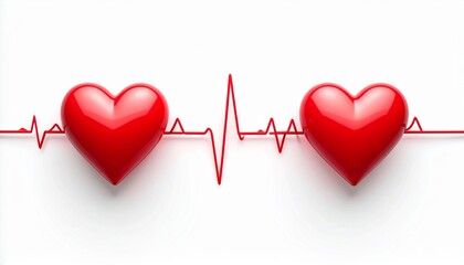 Vital Signs: A conceptual illustration features two vibrant red hearts and a delicate electrocardiogram line, which is symbolic of the heart&rsquo;s rhythm and life force.