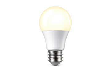 Bright led bulb glowing, symbolizing ideas, innovation, and sustainable energy savings with modern technology on transparent background