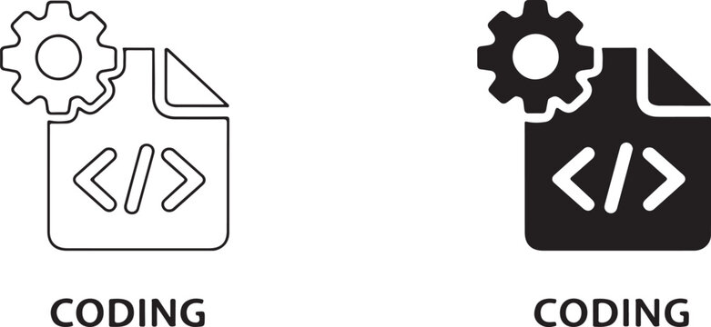 Coding icons representing infrastructure code isolated on white background, Vector, illustration