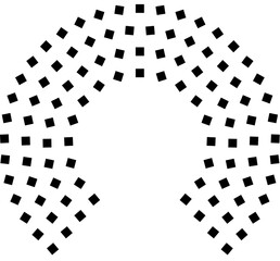 Hemicycle 101 seats - chamber 280 degree donut chart - 4 rows centered