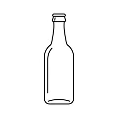 Empty Glass Bottle Outline Icon Vector Illustration