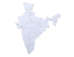 Obraz premium Map of india with state boundaries and subtle drop video game character